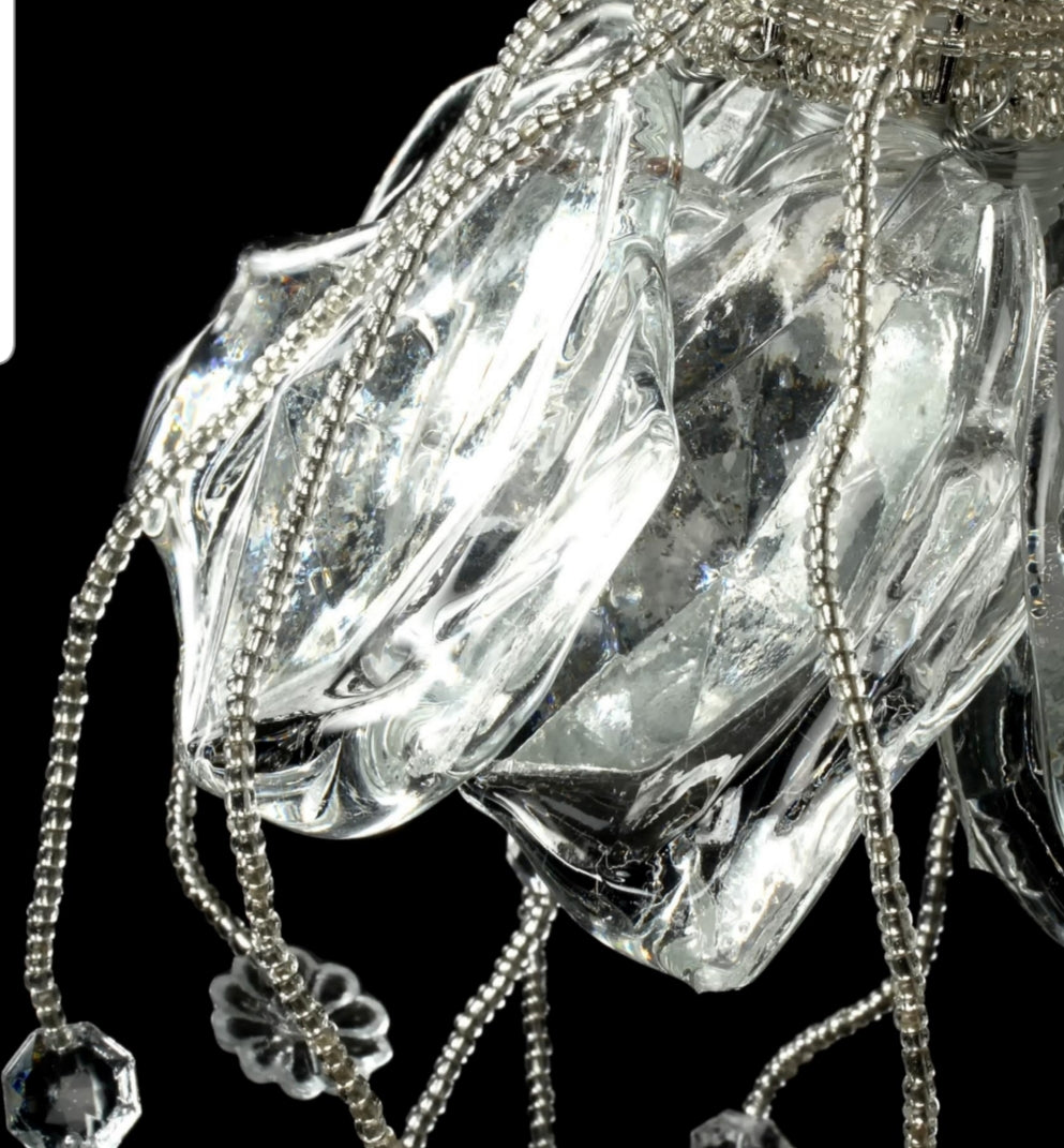 Suspension fleur pétales de verre