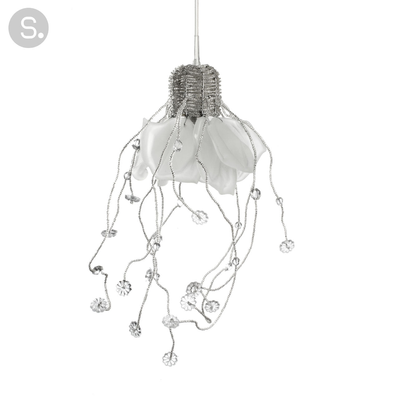 Suspension fleur pétales de verre